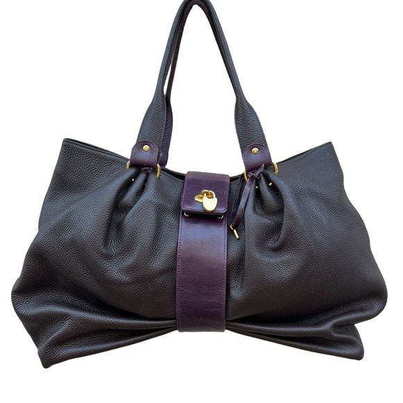 Made in Italy Vintage Brown Slouchy Leather Large Shoulder Bag - Picture 6 of 15